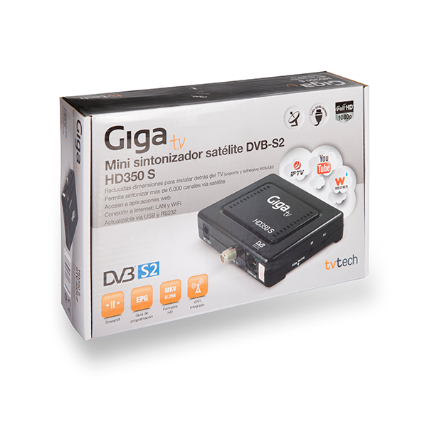 GIGA TV TDT HD350 S PLUS DECODIFICADOR SATELITE HD - Llibreria Sarri